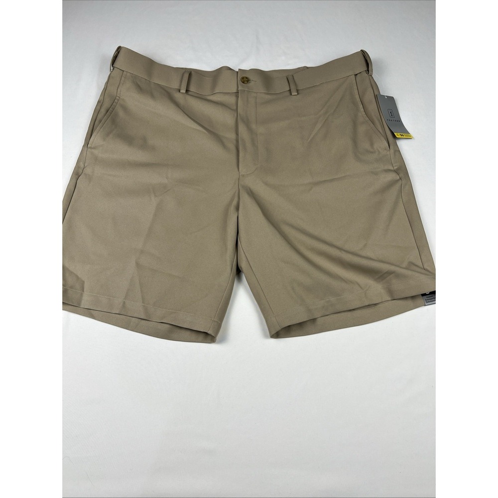PGA TOUR Shorts Mens Golf Performance 9" Chino Expandable Waistband Brown NEW 40